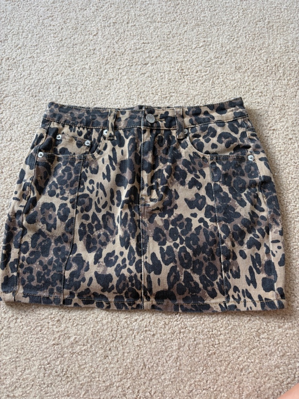 windsor denim cheetah skirt